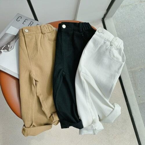 Boy Kids Pants 2 3 4 5 6 Years Boy Childrens Elastic Waist Casual Cotton Trousers 2020 Autumn Toddlers Straight-leg Pants