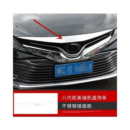 For Toyota Camry 2018 2019 Chrome styling Front Lower Bumper Grille Bottom Cover Protector Strip Trim Accessory Car Styling