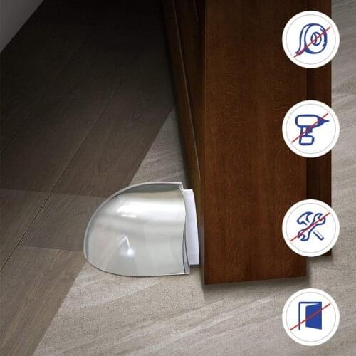 Door Stopper Acrylic No Need Punch Transparent Self Adhesive Door Holder Door Stop For Home Office Protect Walls Furniture