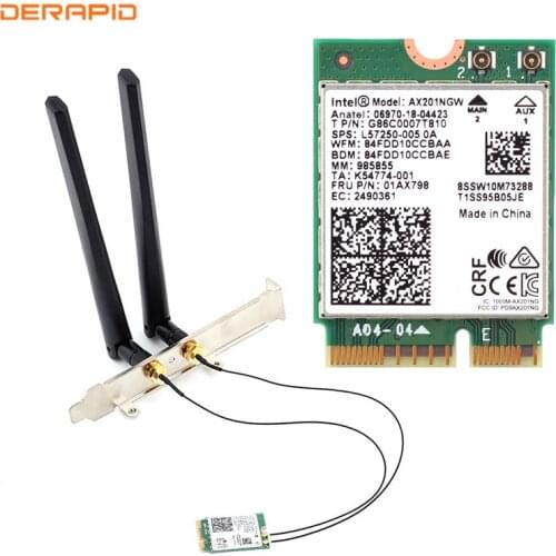 Dual Band 2.4Gbps Wireless Adapter For Intel AX201 AX201NGW NGFF Key E M.2 2.4Ghz/5Ghz 802.11ax CNVIO2 Wifi Card Bluetooth 5.0