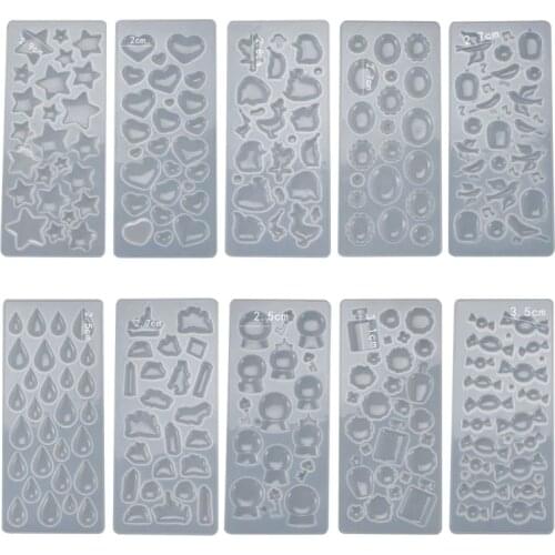 Crystal Epoxy Resin Mold Heart Candy Star Ball Cut Molds Pendants Casting Silicone Mould Handmade DIY Crafts Jewelry Making Tool