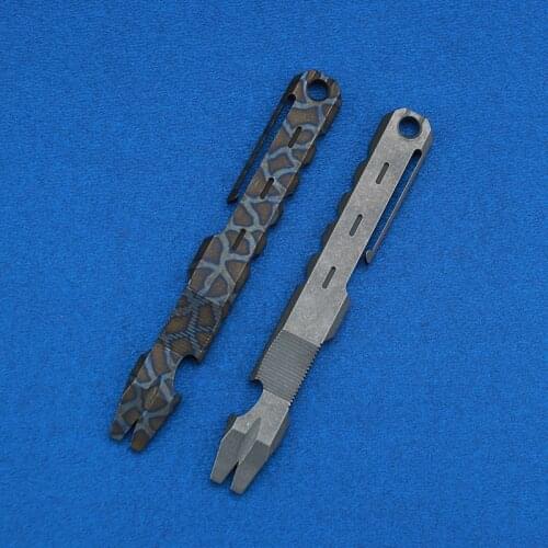 LEMIFSHE Original Crowbar titanium anodic oxidation Staple Round Shank Flat Head Pointed Crowbar camping hunting EDC Tools