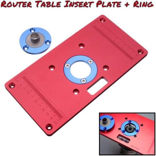 Multifunctional Aluminum Router Table Insert Plate Ring Screw Flip Board For Woodwork Benches Handmade Decoration Part Trimmer