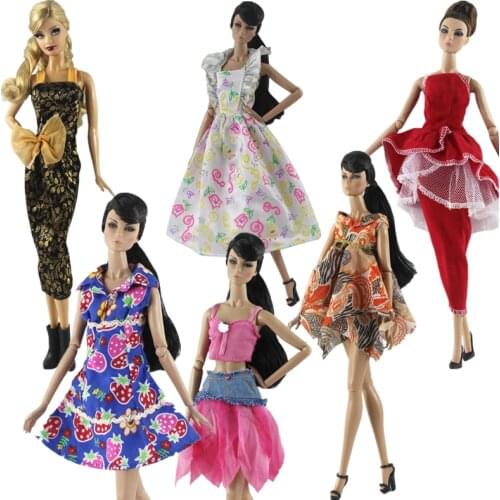 Fashion Dress for Barbie Doll Clothes Casual Daily Wear Outfits Vestidoes 1/6 BJD Dolls Accessories Kids DIY Toys For Girl Gift