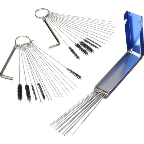 Mayitr 3PCS/SET Carburetor Inner Side Cleaner Kit 20 Needle 13 Wires 10 Brush Carb Dirt Clean Tool For Carburetors Maintenance