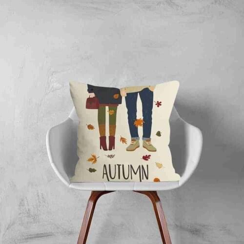 Hand-Painted Autumn cartoon scene Cushion Cover Car Fashion 45*45cm Cushion Pillowcases Home Super Modern Car Cover Decorat