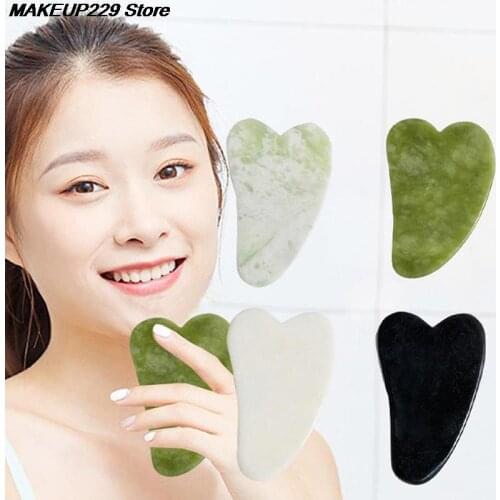 Jade Guasha Massage Board Natural Stone Gua Sha Scraper Beauty Tool Meridian Scraping Plate Lose Weight Massager SPA Health Care