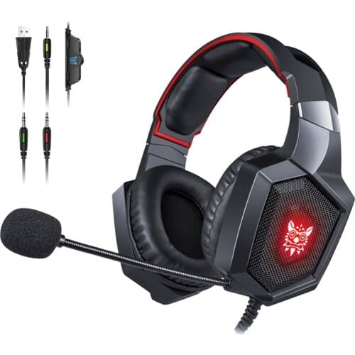 ONIKUMA K8 Headset casque PS4 Gaming Headphones PC Stereo with Microphone LED Lights for Xbox One /Laptop Tablet Gamer