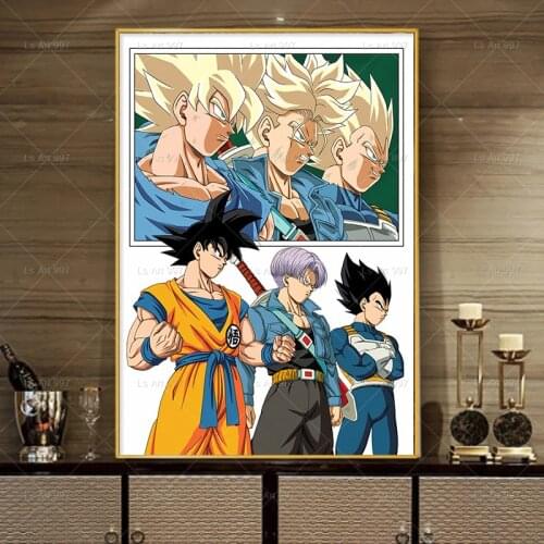 Dragon Ball Trunks Guko Poster Japanese Anime Canvas Painting Mural Living Room Home Bedroom Decoration Kids Gift Cuadros