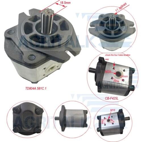Gear pump for Foton Lovol TD series tractor, part number: TD804A.581C.1