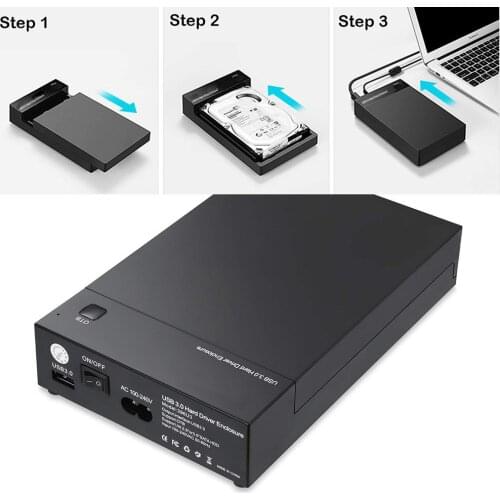 USB 3.0 2.5" 3.5" SATA Hard Drive Disk External Enclosure SSD HDD Disk Portable Case Box Support UASP and 8TB Drives