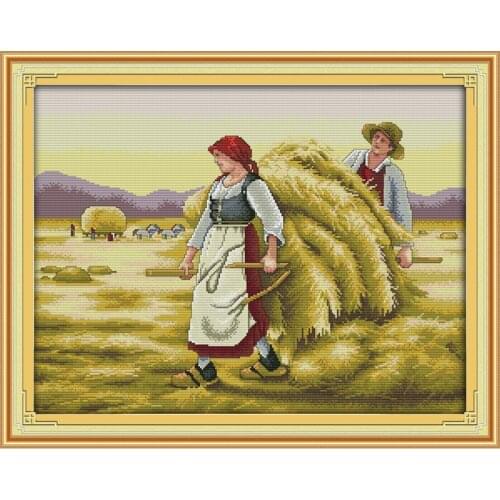 Good Harvest Portrait Needlework,Cross stitch,Set For Embroidery kits,Printed Patterns Counted Cross-Stitching,DIY Handmade