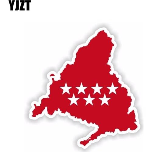 YJZT 12.5CM*13.6CM Personality Madrid Of Spain Flag Decal Car Window Body Car Sticker 6-1674