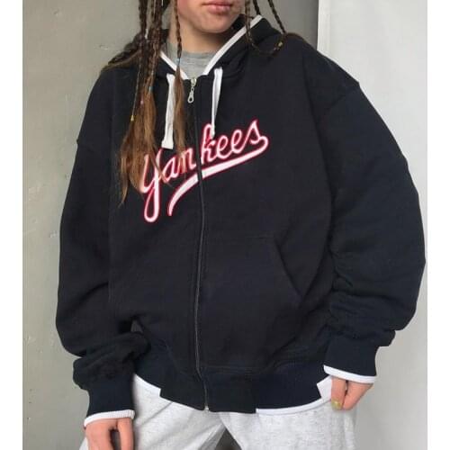 Y2k Women Hoodies Jacket Coat Harajuku Letter embroidery Streetwear Hoodies Autumn Zipper Hooded E-girl Punk Sweatshirt Outwear