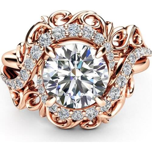 925 Sterling Zilveren Ring Kleurrijke Ros Gouden Zirkoon Ring Mode Populaire Verlovingsring Mannen En Vrouwen Sieraden