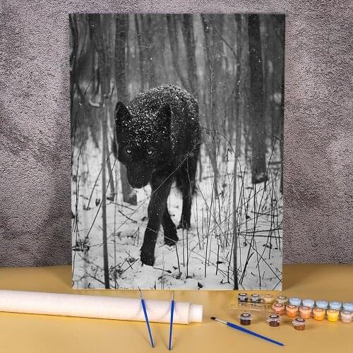 Wolf Animal Paint By Numbers Set Oil Paints 40*50 Painting On Canvas Handmade Kids Drawing