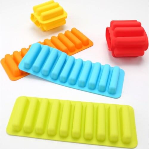 1PC 10 Grips Ice Lattice Ice Cream Tube Food Grade Silicone Cake Mold Western Biscuits Baking Moulds. LB 364