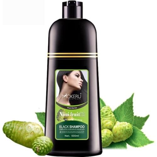 1pc Mokeru Noni Fruit Natural Hair Dye Shampoo Organic Permanent Black Hair Dye Shampoo For Women