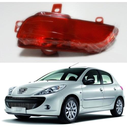 1Piece New Red Lens Tail Bumper Lamp Rear Fog Light RH For Peugeot 207