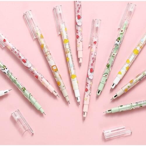 1pc Kawaii Pet and Fruit Gel Pen Rollerball Pen 0.5mm Black Ink