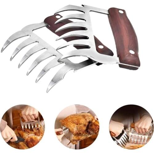 1pc Meat Fork Shredder Claws Stainless Steel BBQ Pulled Pork Meat Clamp Handing Carving Food Grill Accessories Barbecue Tool