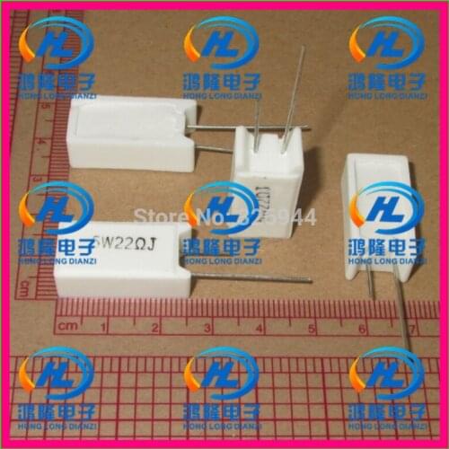 10pcs/lot) 5W 22 ohm +/-5% Vertical cement resistor / 5W 22 ohm 5% Cement resistance / 5W 22RJ Ceramic resistor