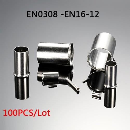 100 pcs of 0.3mm2-16mm2 non insulated conductor connector ferrule cable terminal red copper bare tinned crimping terminal