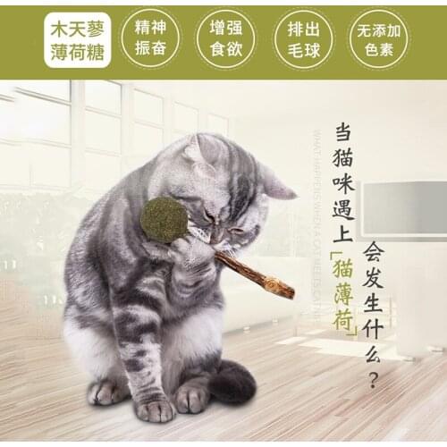 12*3.5cm Cat Cleaning Teeth Natural Catnip Ball Pet Cat Toothpaste Matatabi Silvervine Cat Snacks Sticks Cat Catnip Lollipop