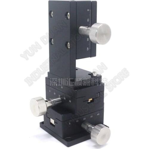15mm travel XYZ 3 Axis 40*60mm Precision Manual Trimming Platform 49N Guide Fine Tuning Sliding Table for Position Lab Optical