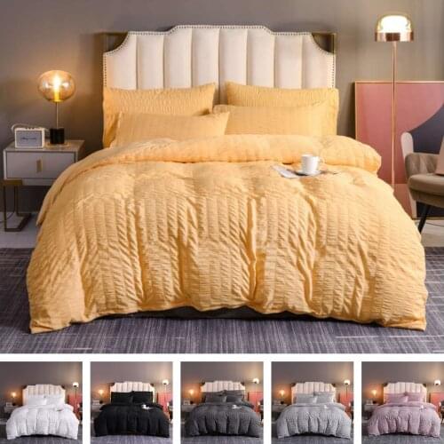 2021 Fashion 2 or 3pcs Bedding Set Solid New Material Duvet Cover Sets Without Sheet 1 Quilt Cover + 1/2 Pillowcases US/EU Size