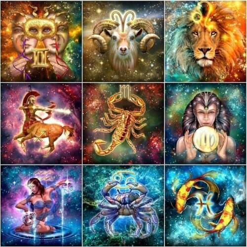Diamond Painting Cartoon Cross Stitch Full Square Kits Constellation Rhinestones Animals Diamond Mosaic Diamond Embroidery