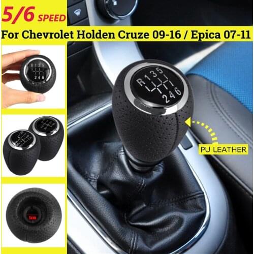 Car 5 / 6 Speed MT Gear Shift Knob For Chevrolet Cruze 2008 2009 2010 2011 2012 2013 2014 2015 2016 Leather Styling Accessories