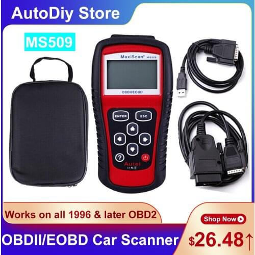 MS509 OBDⅡ/EOBD Car Scanner Diagnostic Tools Read Code Clear Faults Support All 9 Obd2 Vehicles Check Engine Light Multi-Lingual