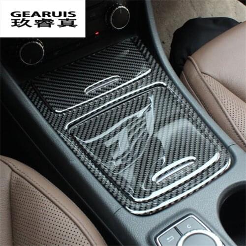 Car styling Middle control decoration article/storage box sequins accessories carbon fiber for Mercedes Benz GLA CLA A Class