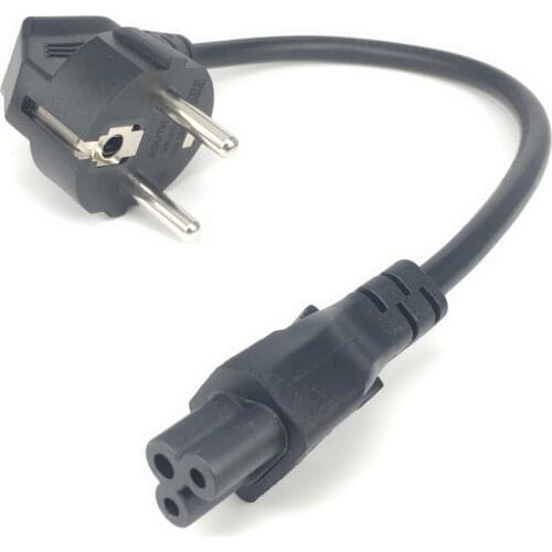 CEE7/7 to IEC C5 Power Cords, 10A/16A, 250V, H05VV-F 0.75mm Cable ,Short Schuko to C5 Power cord,1ft/30cm