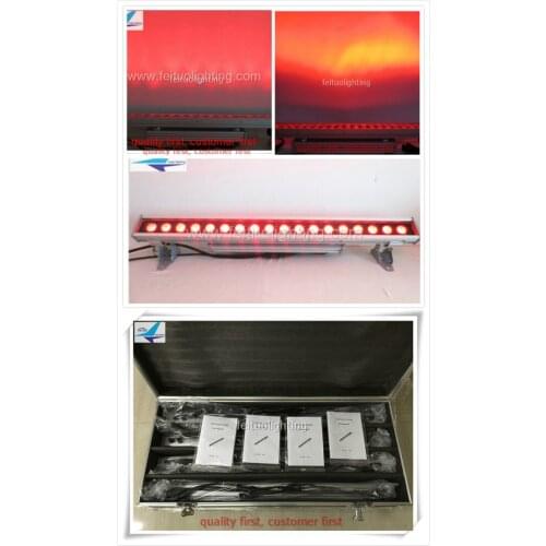 E-4x with case Dot 18x18w rgbwa+uv 6 in1 Led Bar Wall Washer Light IP65 Outdoor