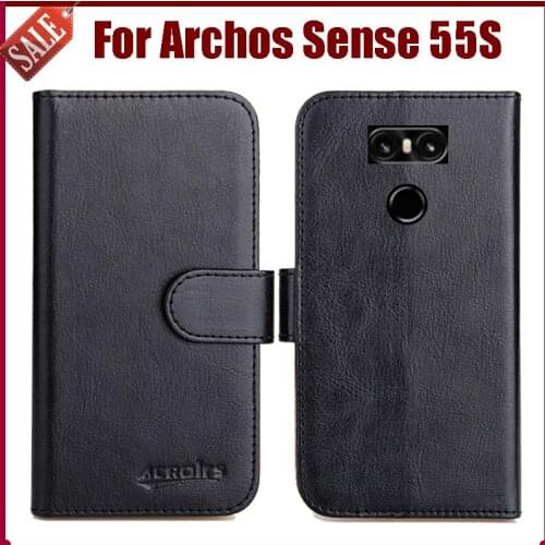 Hot Sale! Archos Sense 55S Case New Arrival 6 Colors High Quality Flip Leather Protective Phone Case Cover