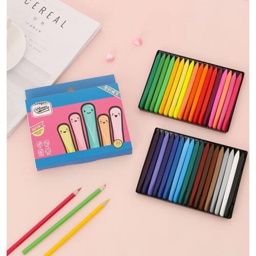 36 Colors Triangular Crayons Triangular Colouring Pencil for Students Kids Children NK-Shopping