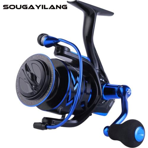 Sougayilang 12+1bb Spinning Reels 5.2:1/6.2:1 High Speed Gear Ratio Smooth Powerful Freshwater / Saltwater Spinning Fishing Reel