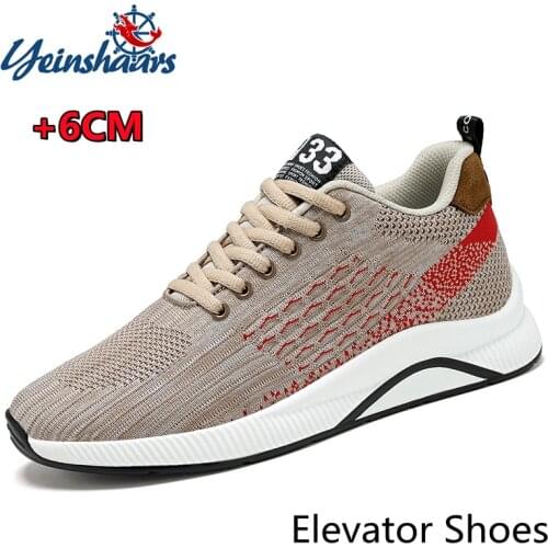 YEINSHAARS 2021 Summer Fashion Men Elevator Shoes Light Invisible Height Increasing 6 CM Casual Shoes Male Sneaker Hombre