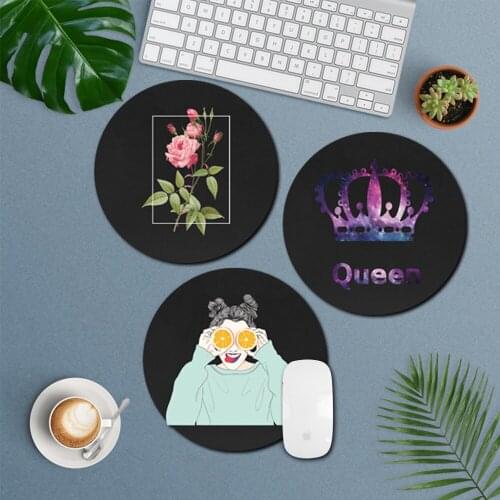 Laptop Gaming Round Mouse Pad Leather Waterproof Anti-Slip Laptop PC Mice Pad Mat Gaming Mousepad for PC Laptop Notebook