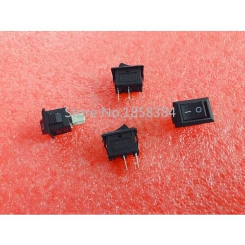 100pcs ON / OFF Rocker Switch, 117S 2-Pin 250V3A 125V6A ON-OFF Black Plastic Connectors