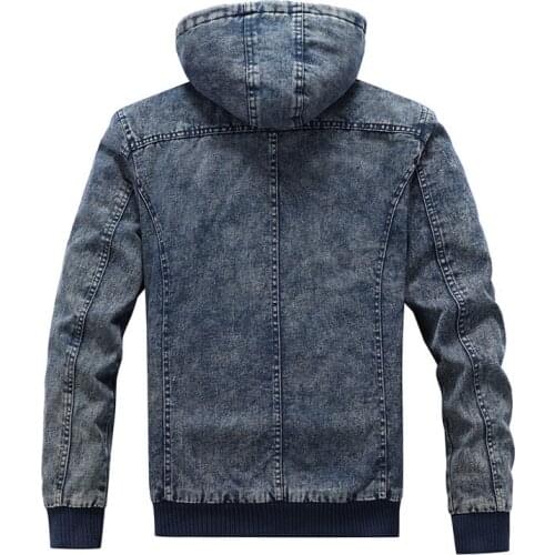 Coats Men Wool Liner Thick Men Blue Winter Jean Jackets Outerwear Warm Hoodies Denim Winter Denim Hooded Jackets for Men MY231
