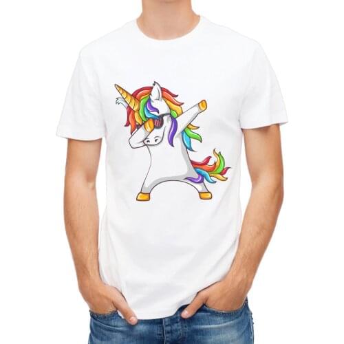 Summer Fashion latest upgrade Dabbing Rainbow T-Shirt Newest Men Funny T Shirts Dabbing Blue Horse Tops Hip Hop Tee