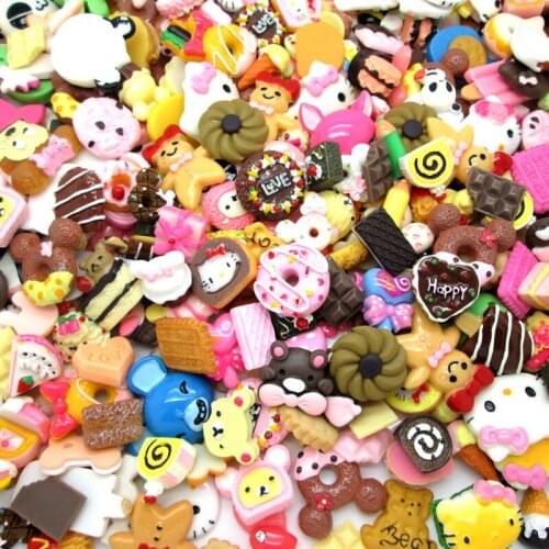 LF 100Pcs Mixed Resin Decoration Crafts Flatback Cabochon Embellishments For Scrapbooking Kawaii Cute Diy Accessories