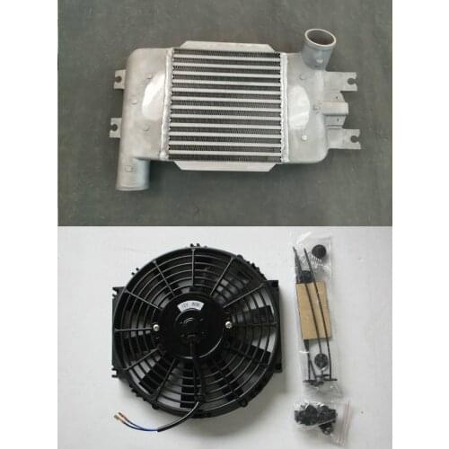 Upgrade 70mm Aluminum Intercooler +FAN FOR Nissan Patrol GU IV Y61 ZD30 3.0L Turbo Diesel Common Rail 2007-2018 Top Mount