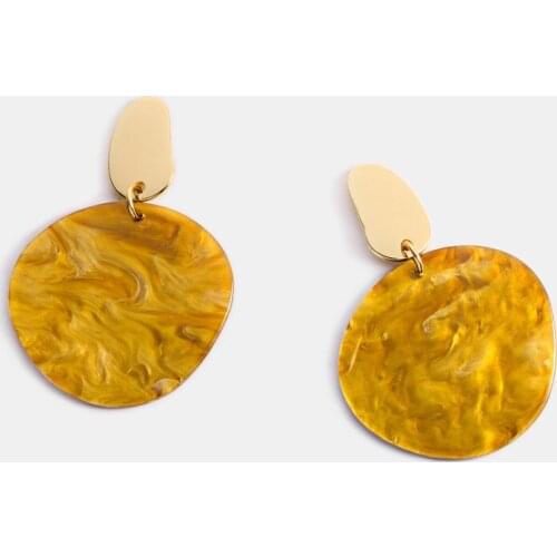 Trendy Big Long Geometric Drop Earrings Women Fashion Jewelry Dangle Round Acrylic Earring for Girls Party Brincos