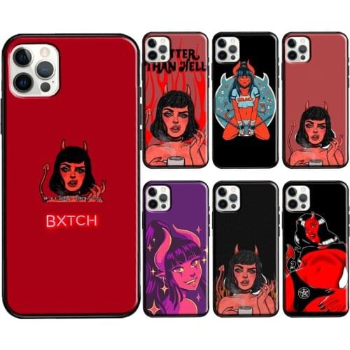 Cute Sexy Girl Devil Soft Cover For iPhone 12 11 Pro Max X XR XS Max 5S SE 2020 8 7 Plus 12 Mini Phone Case