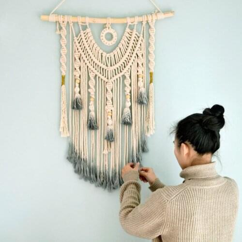 Wall Hanging Macrame DreamCatcher Hanging Decoration Large Wall Decor Bohemia Woven Tapestry Childrens Room Home Decor