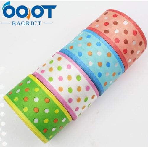 OOOT BAORICT 1762222,Polka Dots grosgrain Ribbon,25MM ,10 yards The tape for Sewing ,DIY Headdress Accessories Handmade material